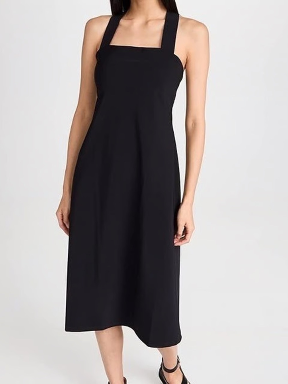 Theory Crossback Precision Pointe Midi Dress